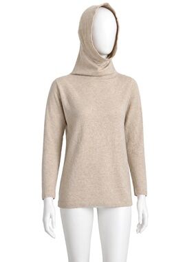 Bonnie Cashin Sweater Funnel Neck Cowl Cashmere Oatmeal Wool Vintage 1970s Rare